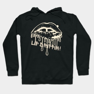 Golden Vintage Dripping Glossy Lips Art Effect Hoodie